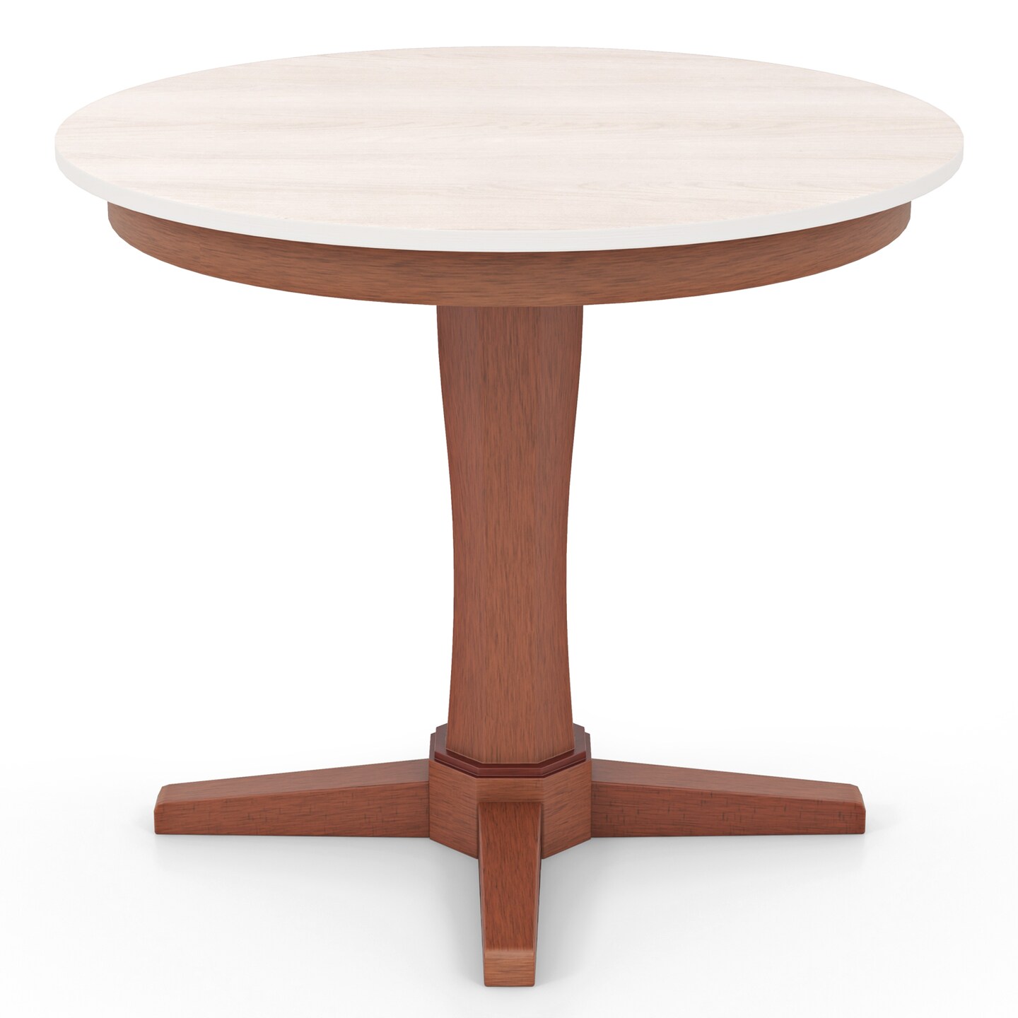 35 Inches Wooden Round Dining Table with Pedestal Base - 36&#x22; x 36&#x22; x 30&#x22; (L x W x H)