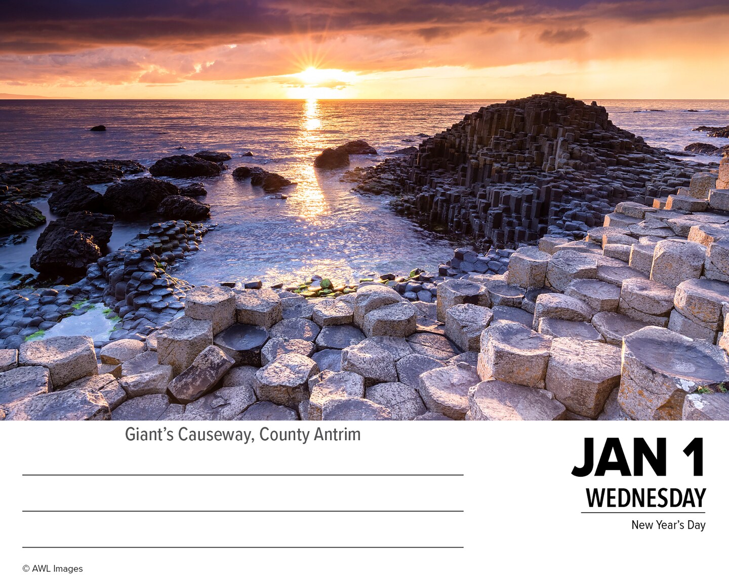 Ireland 2025 Box Calendar, Travel Daily Desktop