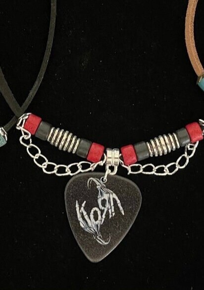 Rock and Roll Guitar Pick Necklace, 70 Bands to choose from