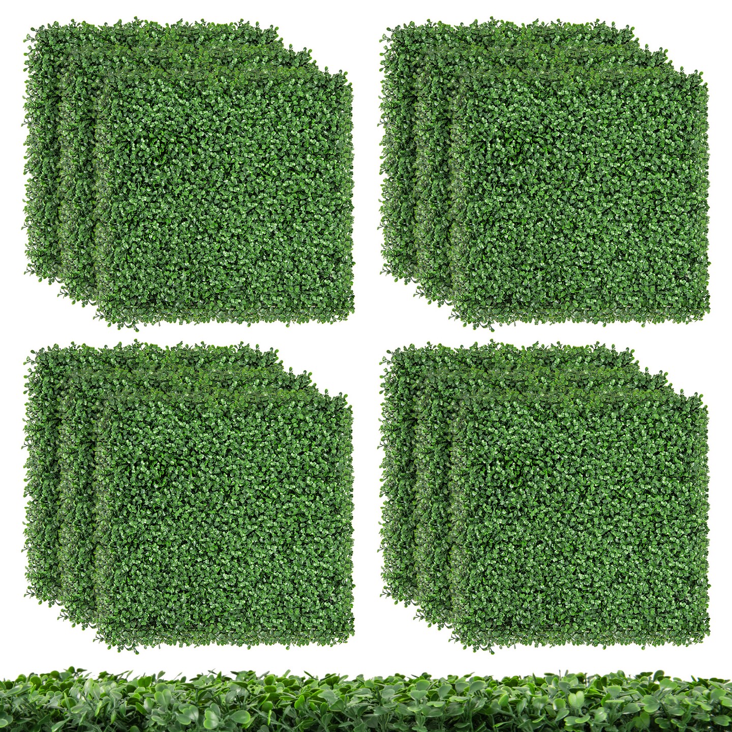 12-Pack 20x20 Inch Artificial Boxwood Wall Panels with Insertable Branches for Stunning Decor