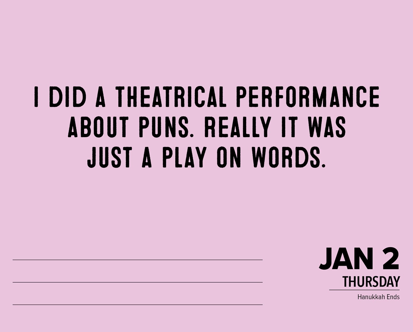 Pun Intended 2025 Box Calendar - Daily Pun Humor Desktop