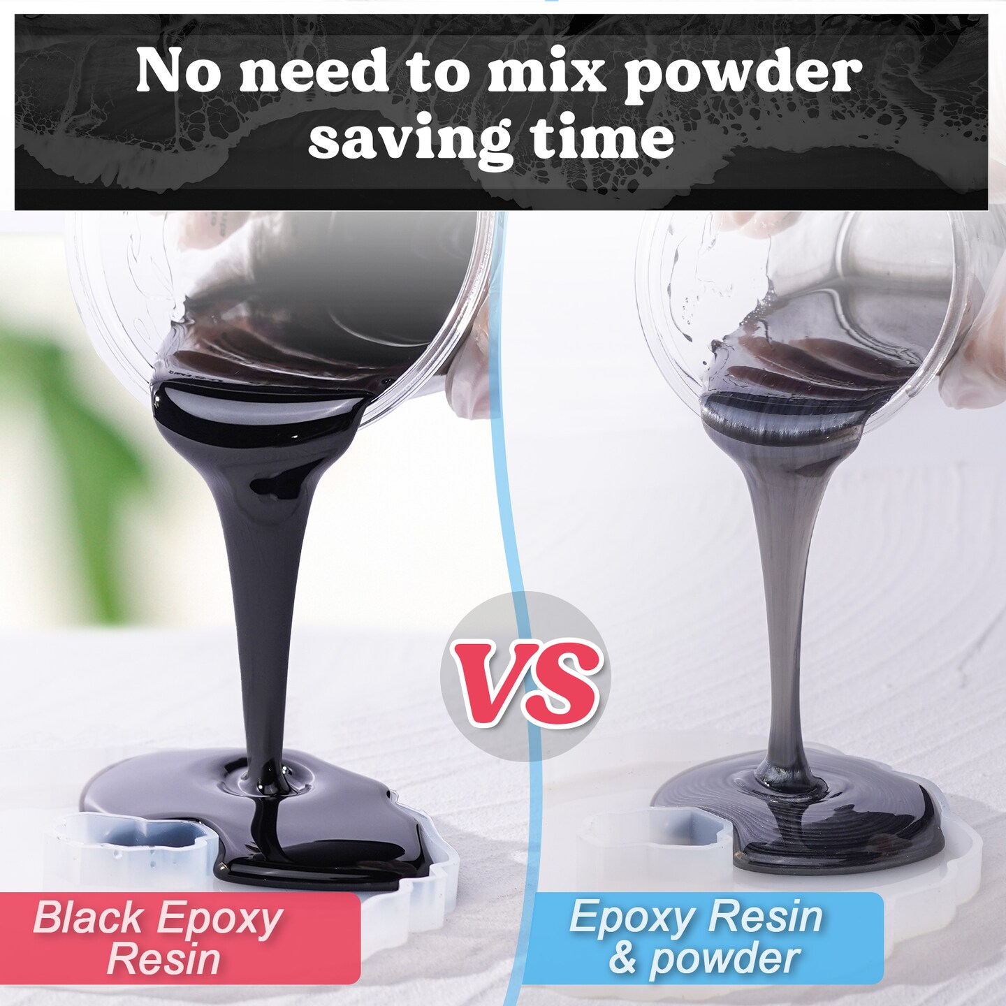 LET'S RESIN EPOXY RESIN Black Resin Epoxy,44OZ Bubble Free & High-Gloss Epoxy Resin Kit,Self Leveling Resin and Hardener for Art Crafts,Jewelry Making,Resin Molds