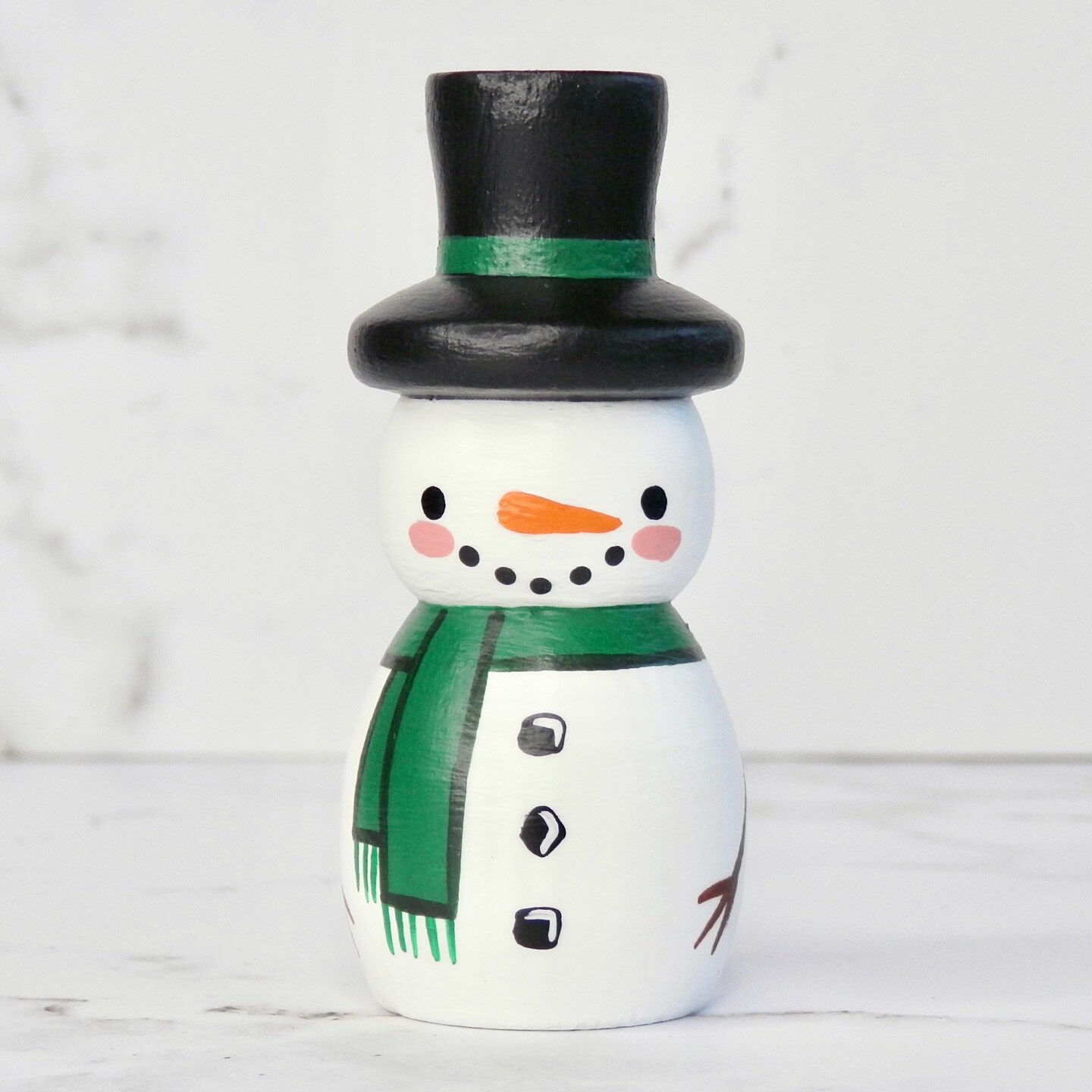 Snowman Peg Doll | Wooden Christmas Ornament | MakerPlace by Michaels