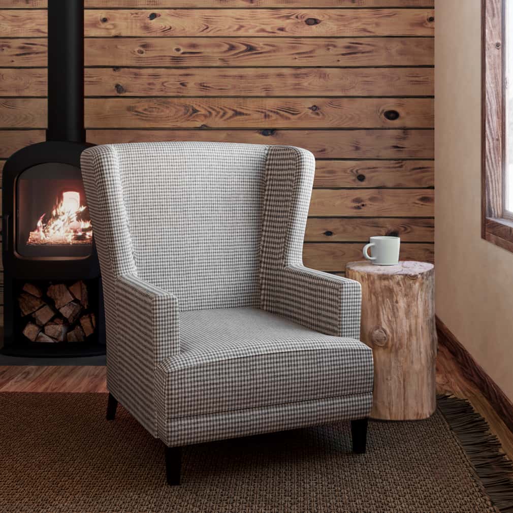 Check Pewter - Grey & Silver Check & Houndstooth,Small Scale Upholstery Fabric 54 Inches"