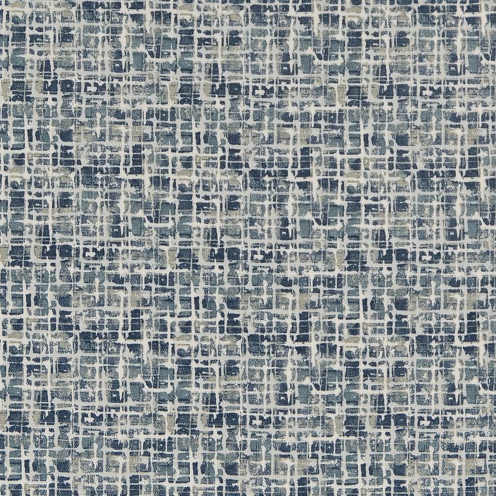 Coastal - Blue Abstract & Geometric,Small Scale Upholstery Fabric 54 Inches"