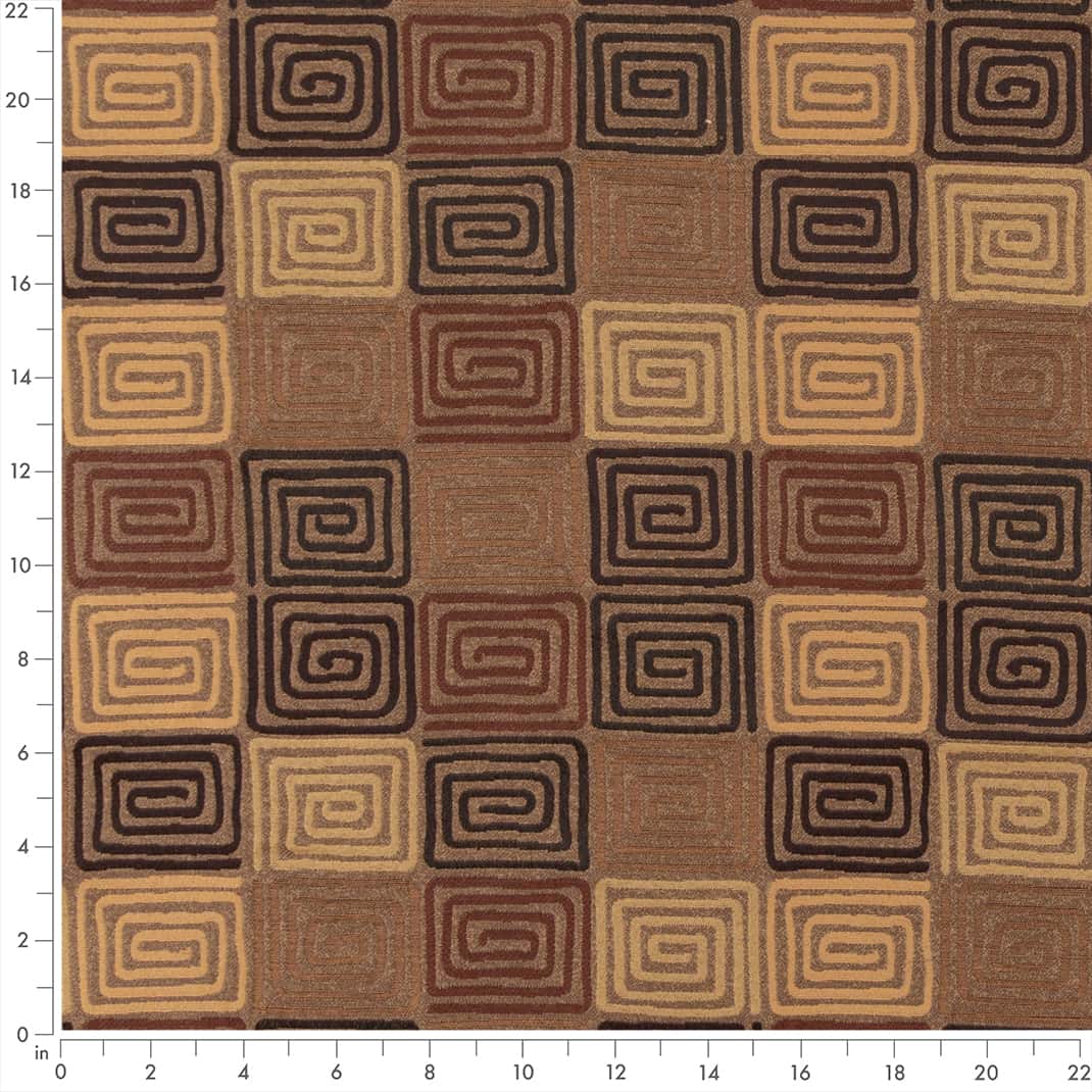 Bronze - Brown Abstract Geometric,greek Key Upholstery Fabric 54 Inches"