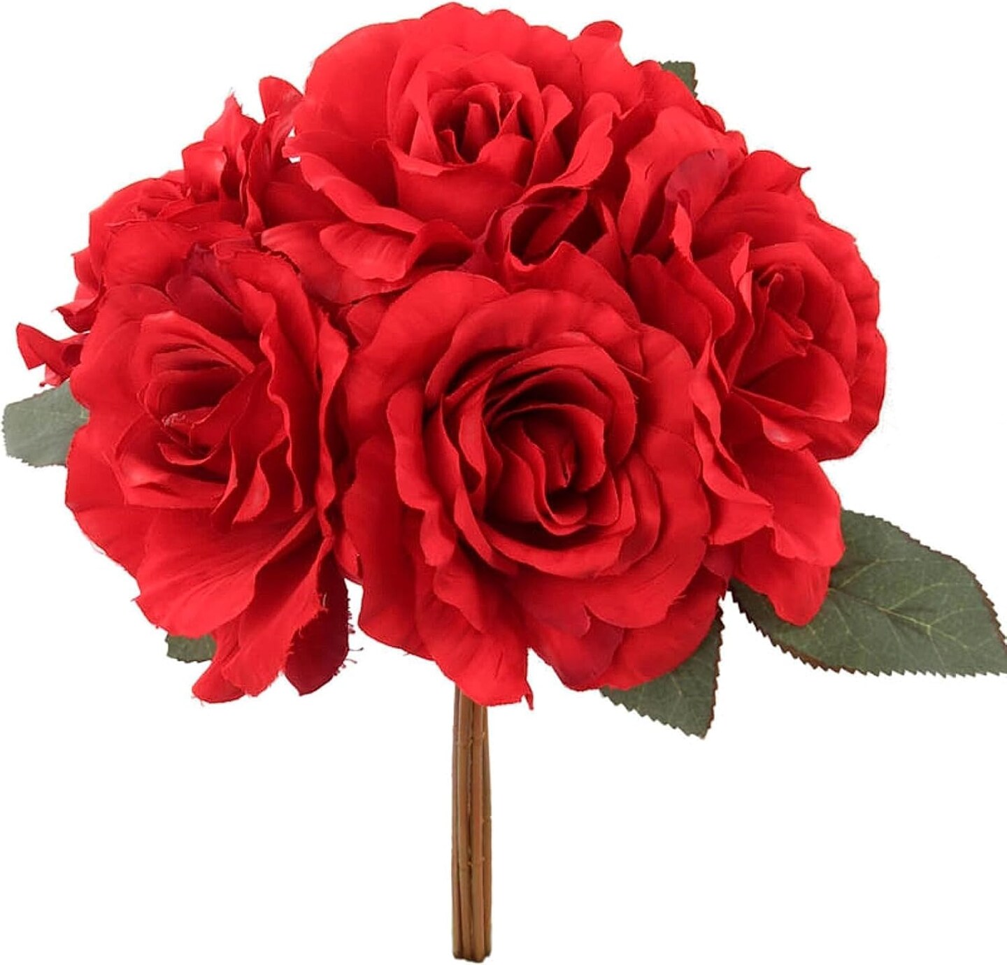 12-Pack: Red Rose Bouquet with 6 Silk Flowers &#x26; Foliage , Floral Home by Artificial Flowers
