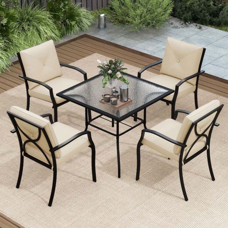 Patio Dining Chairs 2-Piece Metal Frame Mesh Seats Cushions Ergonomic 330 Lb