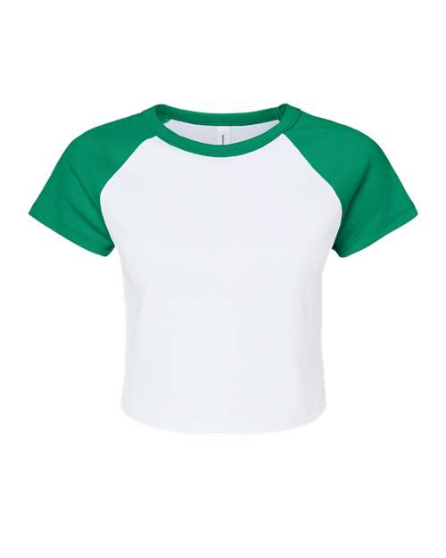 BELLA+CANVAS Ladies Micro Rib Raglan Baby T-Shirt for Casual Wear, Streetwear & Everyday Cropped Fit Top
