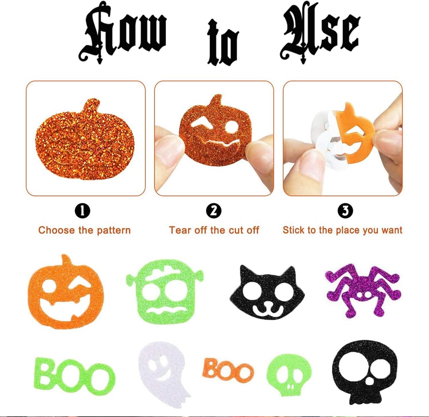 Halloween Foam Stickers Glitter
