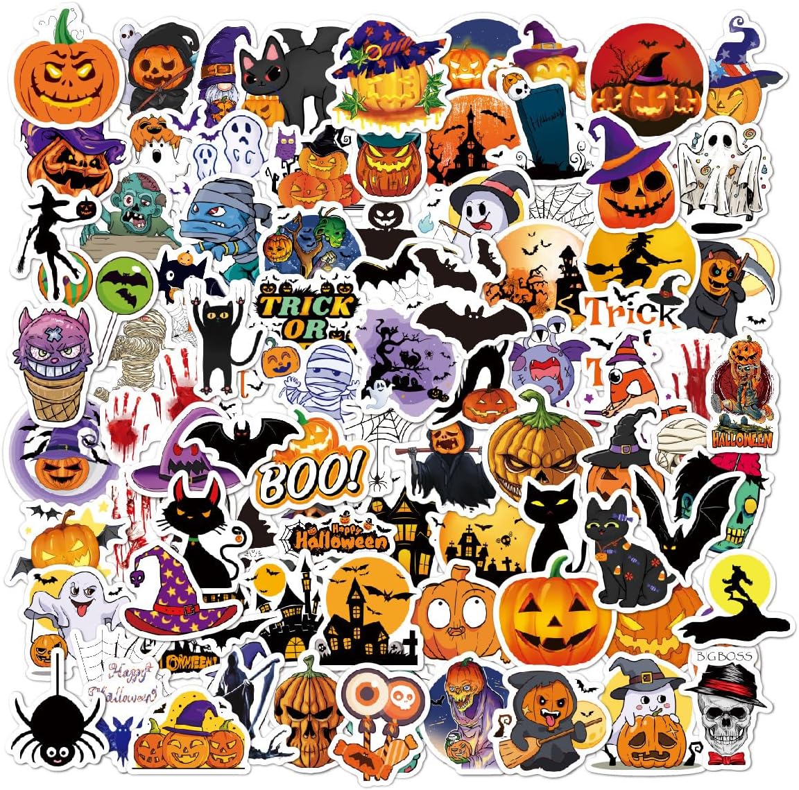110PCS Non-Repeating Halloween Pumpkin