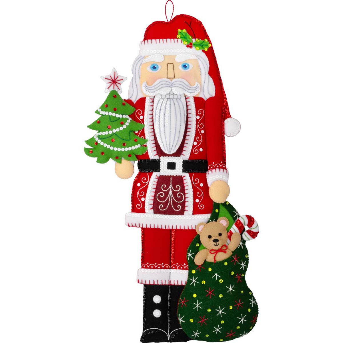Bucilla Nutcracker Santa Wall Hanging Felt & Sequin Kit