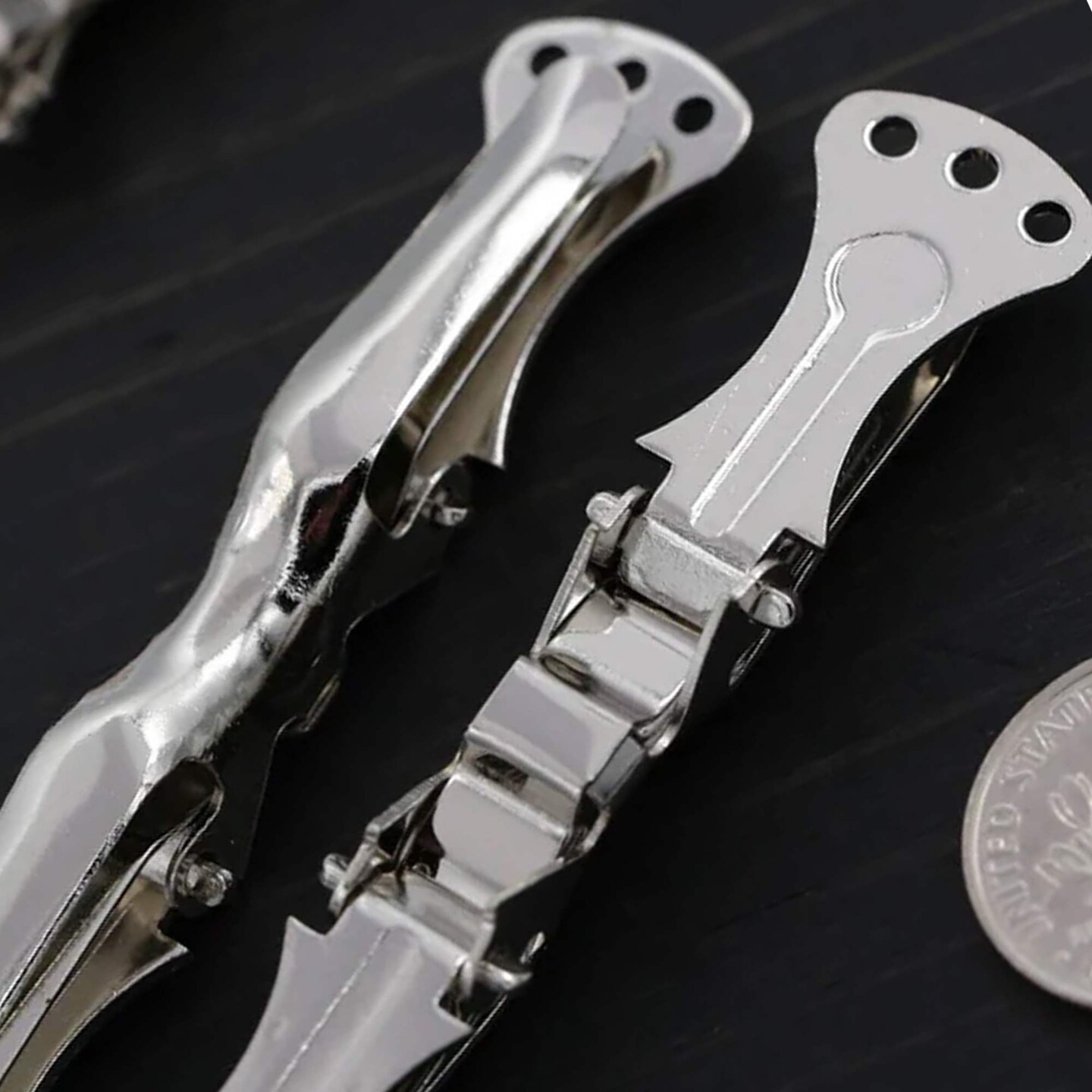 2 Pieces 2.75&#x22; Silver Bow Tie Clips for Pre Tied Bowties and DIY Accessories