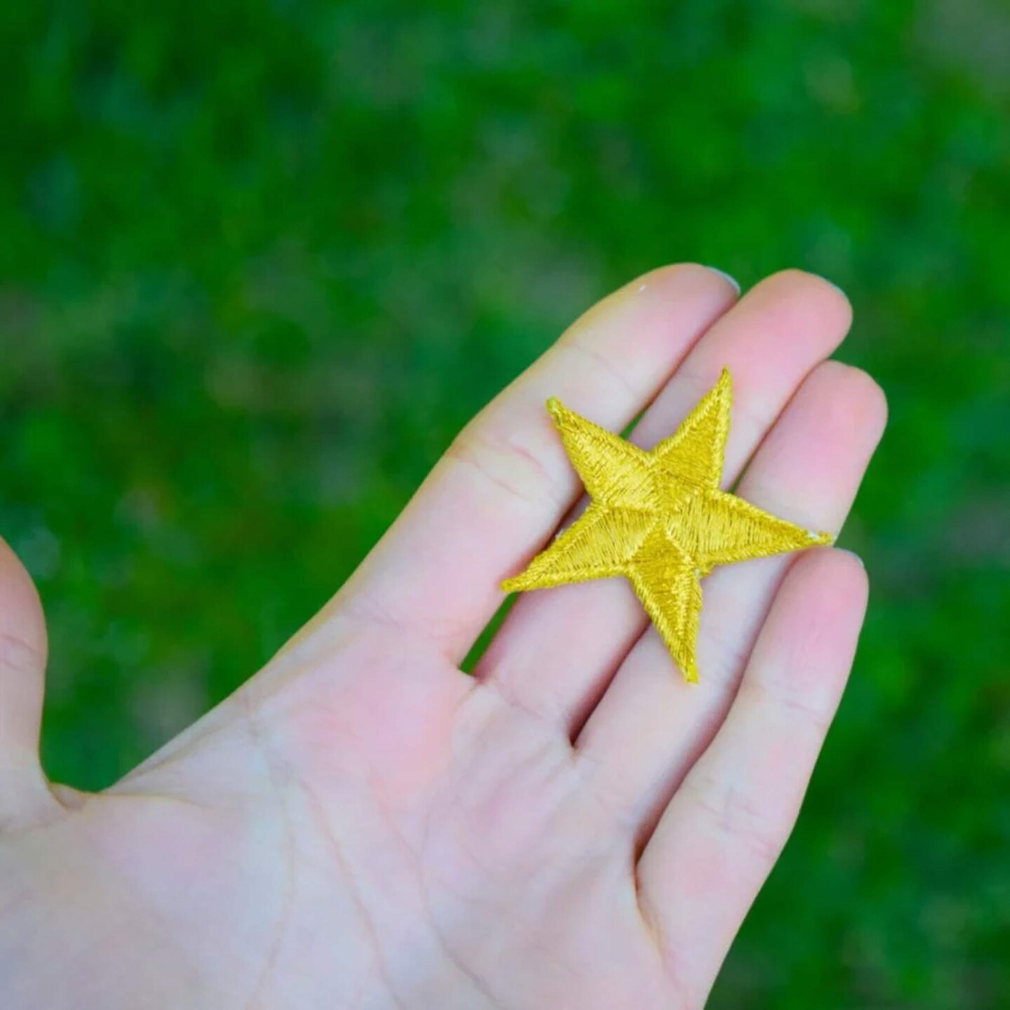 5 Pieces Jumbo Gold Star Embroidery Patches with Metallic Thread Iron On 2.5&#x22; Large Craft