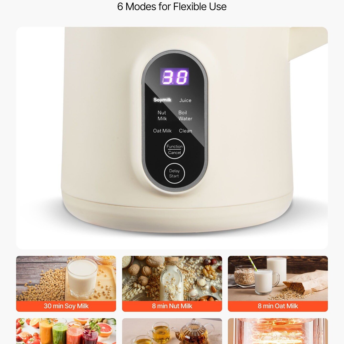 VEVOR-20 oz-White-Versatile Nut Milk Maker for Homemade Beverages-1 Piece