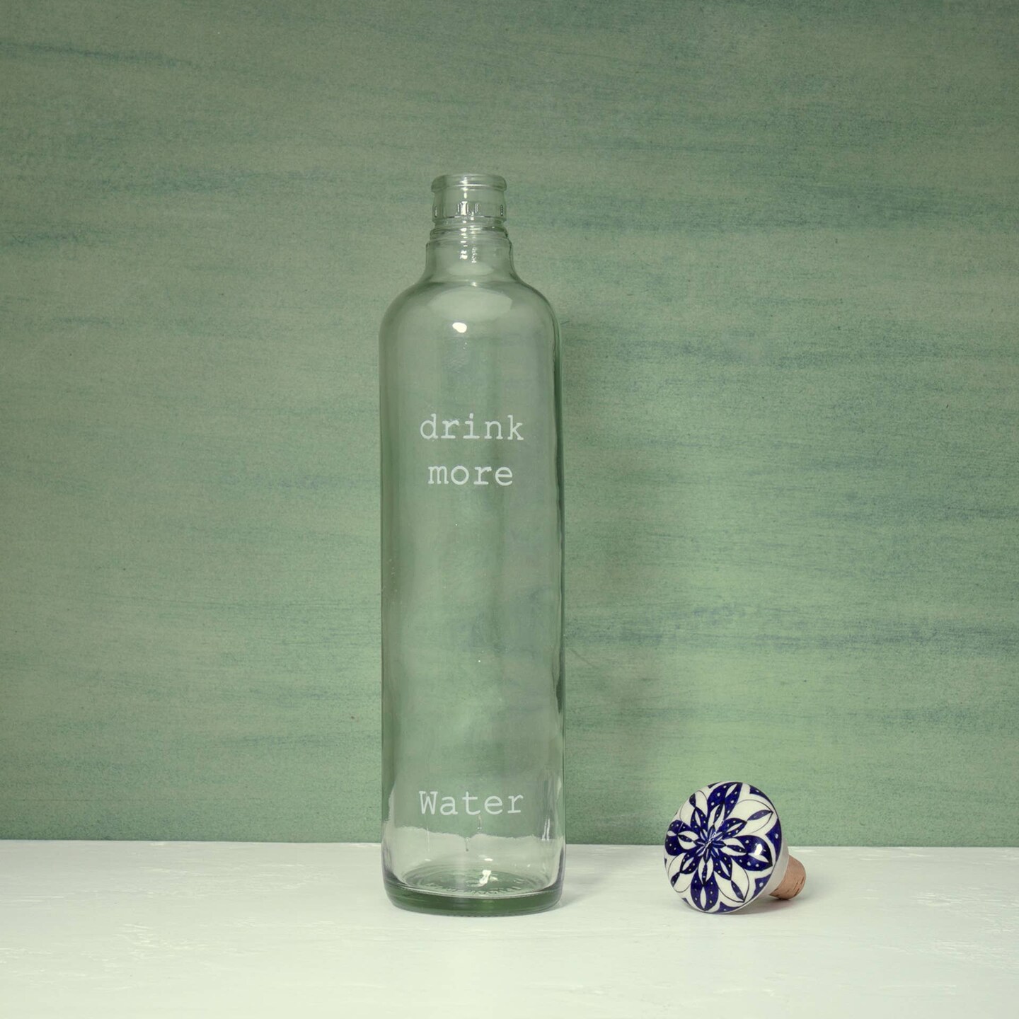 Glass Water Bottle | Ceramic Stopper | Leak Proof BPA Free Reusable Bottle | Eco Friendly Stylish Water Bottle for Home Office - 750ML