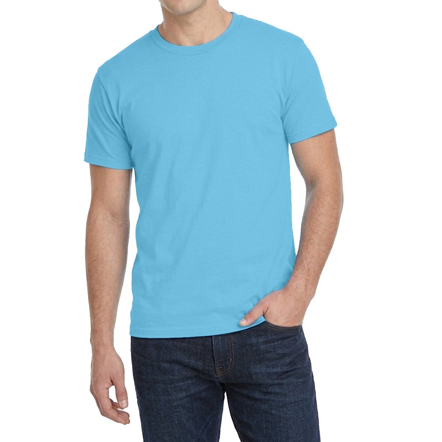 Gildan Unisex Sky Crewneck Cotton T-Shirt Blanks for Printing, Crafting & Design Projects