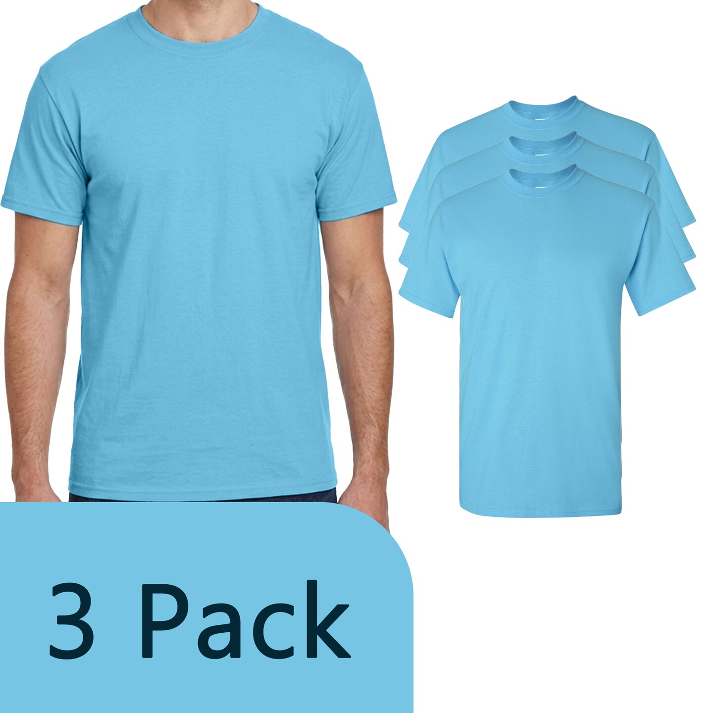 Heavy Cotton Blank Sky Crewneck Shirt, DIY Craft T-Shirt Value Pack- Gildan