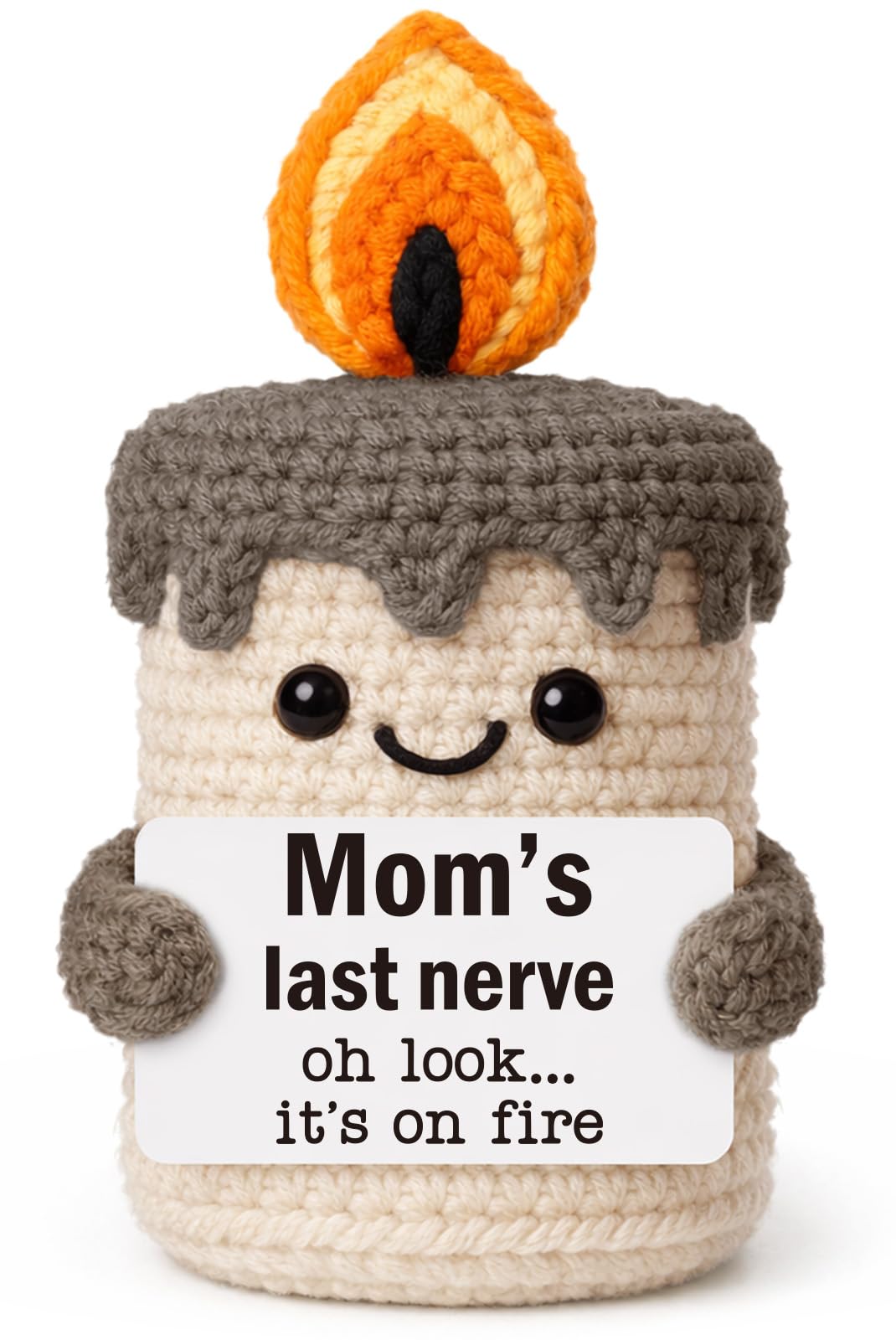 Funny Mom Gifts for Mothers Day - Birthday Gifts for Mom from Daughter Son, Cute Christmas Mother's Day Easter Candle Gift for Mother Mama Mommy - Handmade Crochet Mom's Last Nerve Candle