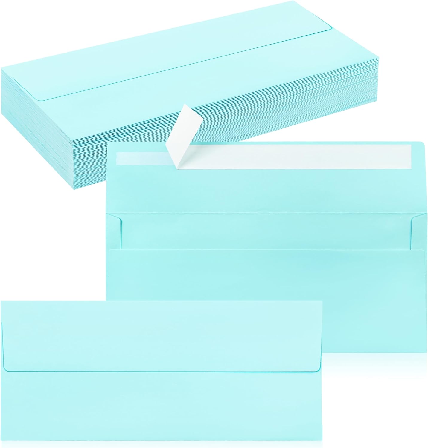 50 Pack #10 Business Envelopes, Self Seal Standard Light Blue Envelopes for Secure Business &#x26; Legal Mailing, Office, Checks, Letter, Invoices, 4 1/8 x 9 1/2 Inches