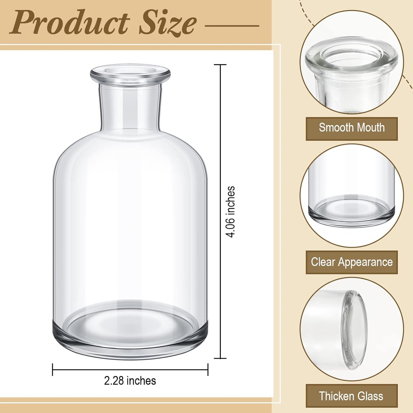 30 Pack Glass Bud Vases Bulk Small Mini Flower Vases for Centerpieces Decorative Glass Bottles Vintage Rustic Centerpieces Decoration for Wedding Dining Table Home Decor (4.22 oz)