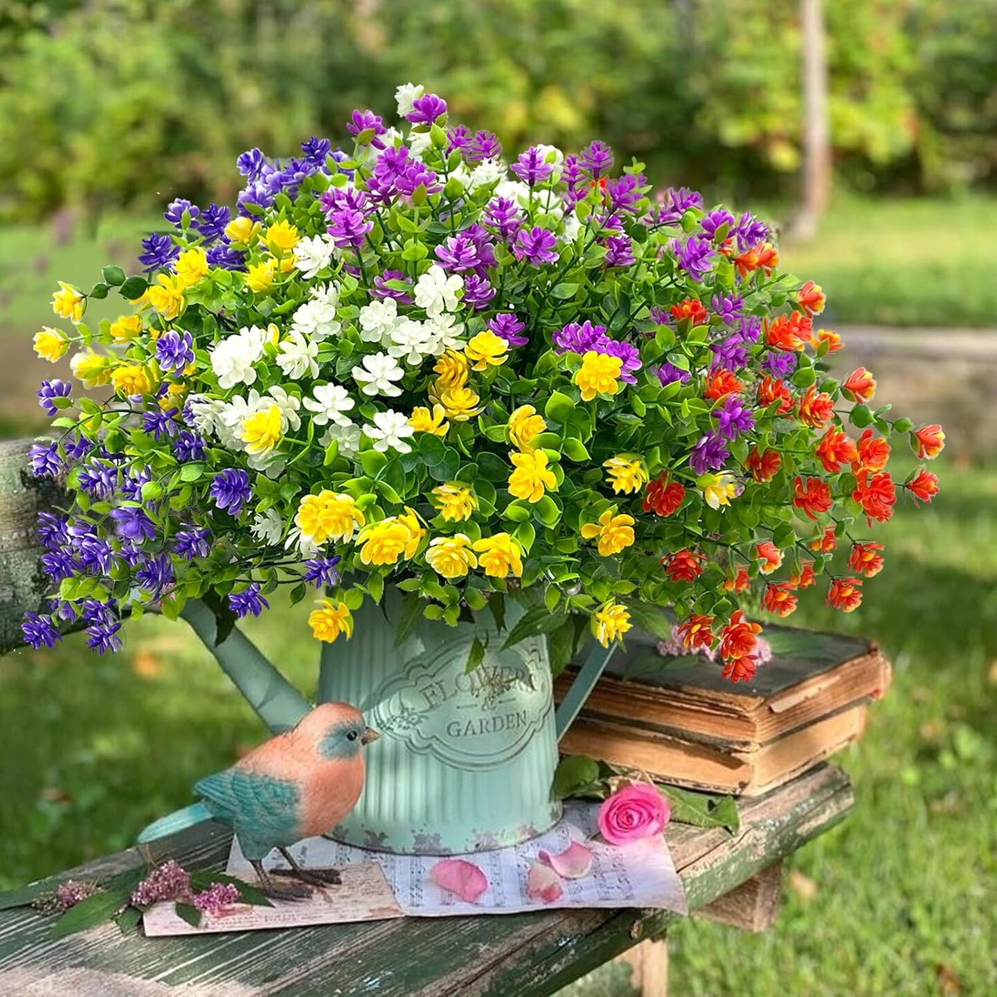 10 Bundles Realistic Spring Outdoor Fake Silk Flowers