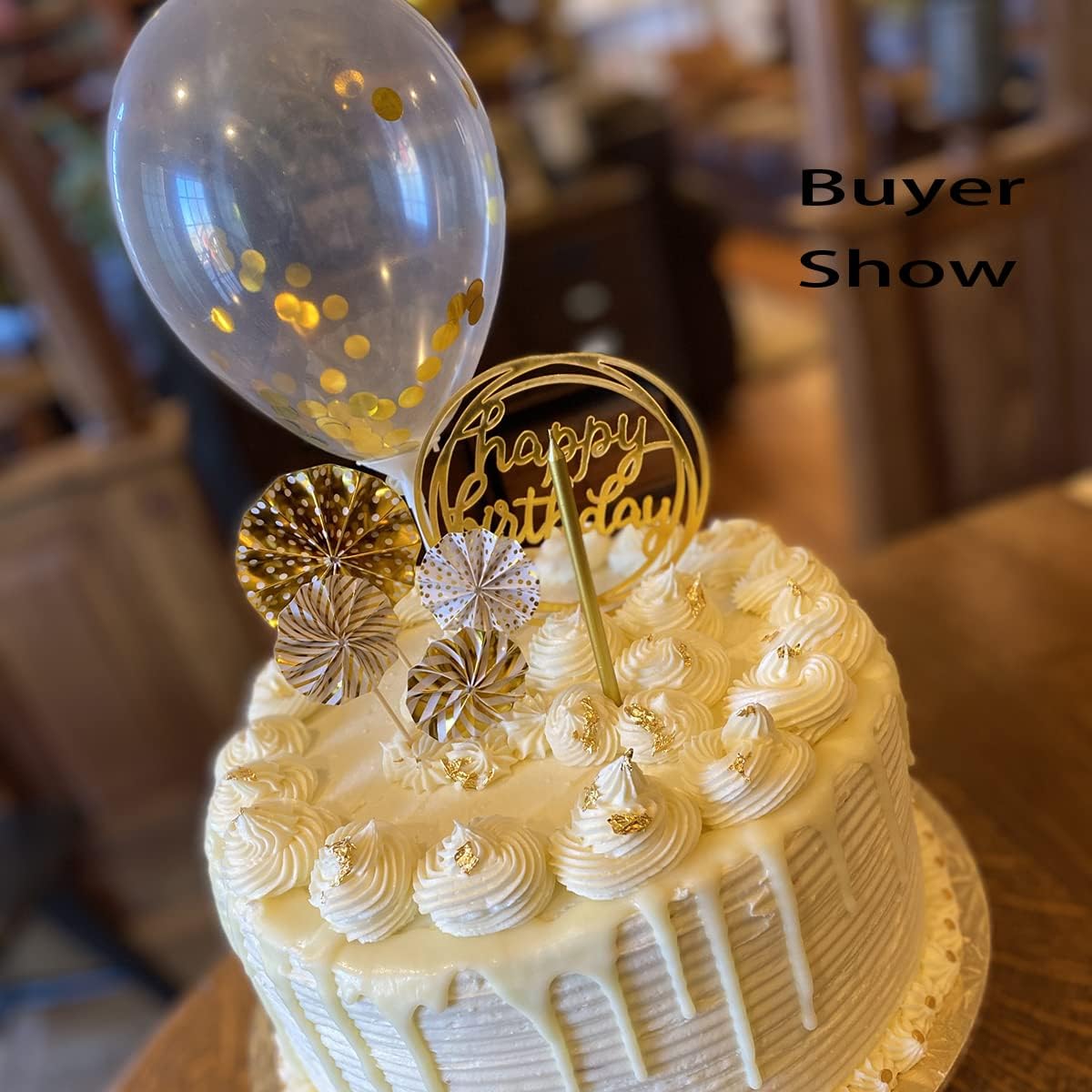 29PCS Happy Birthday Cake Toppers – Gold Acrylic & Paper Decorations for Cakes & Cupcakes