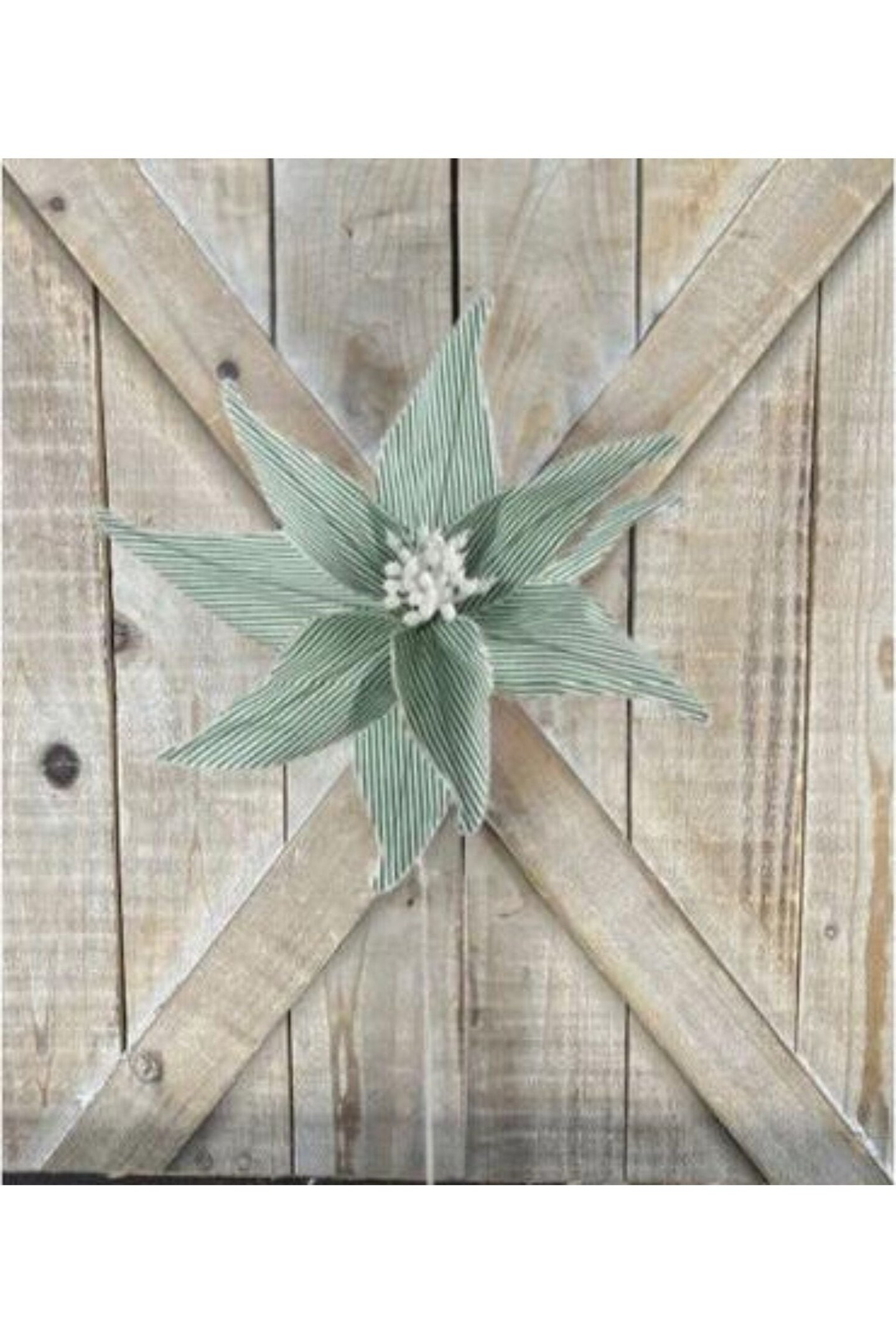 20&#x22; Canvas Striped Poinsettia: Dark Green