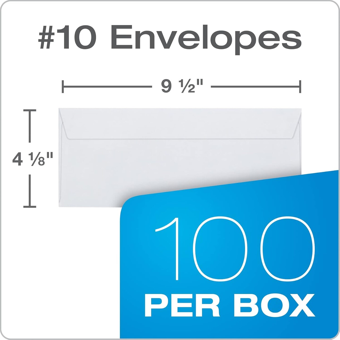 #10 Security Envelopes, No Window, Redi-Strip Self Seal Envelopes, 24-lb White Wove, 4-1/8&#x22; x 9-1/2&#x22;, 100 per Box (QUA69117)