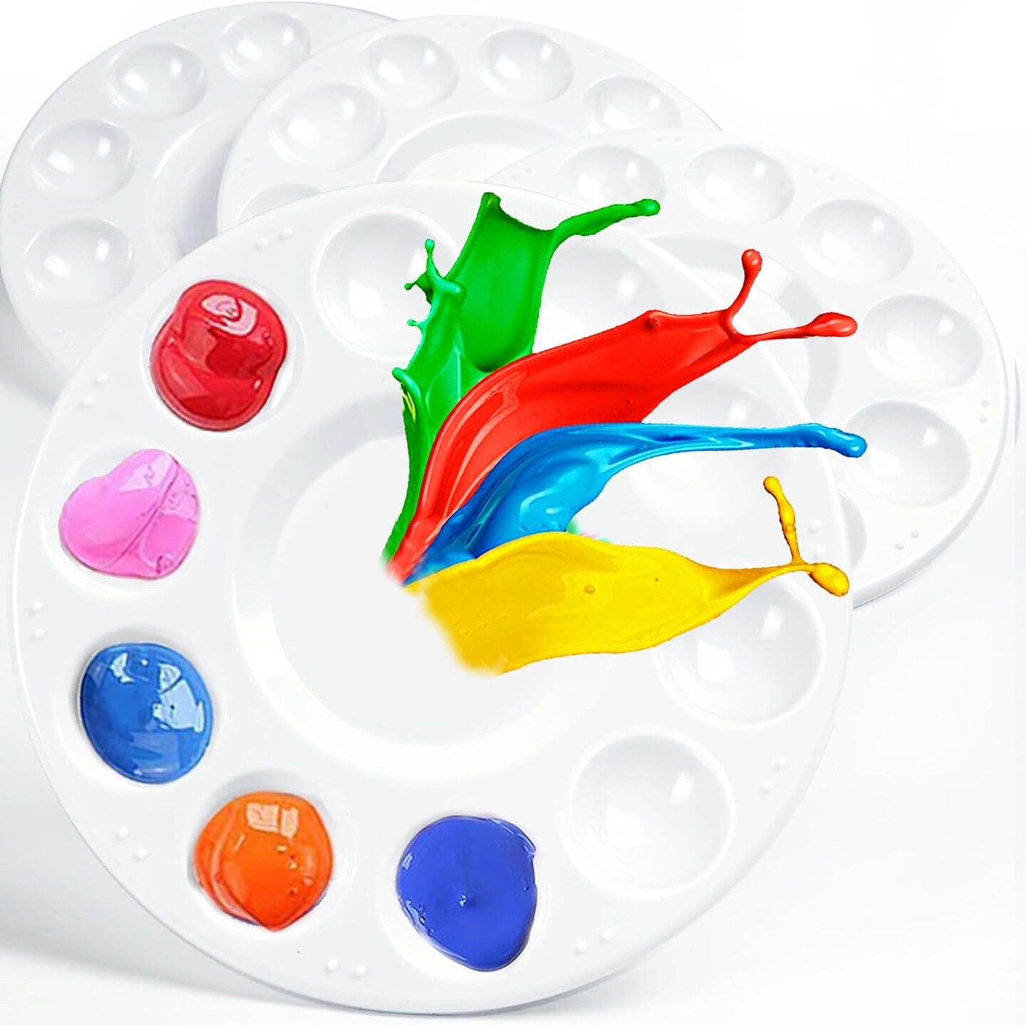22pcs Paint Palettes, Plastic Paint Tray Palette