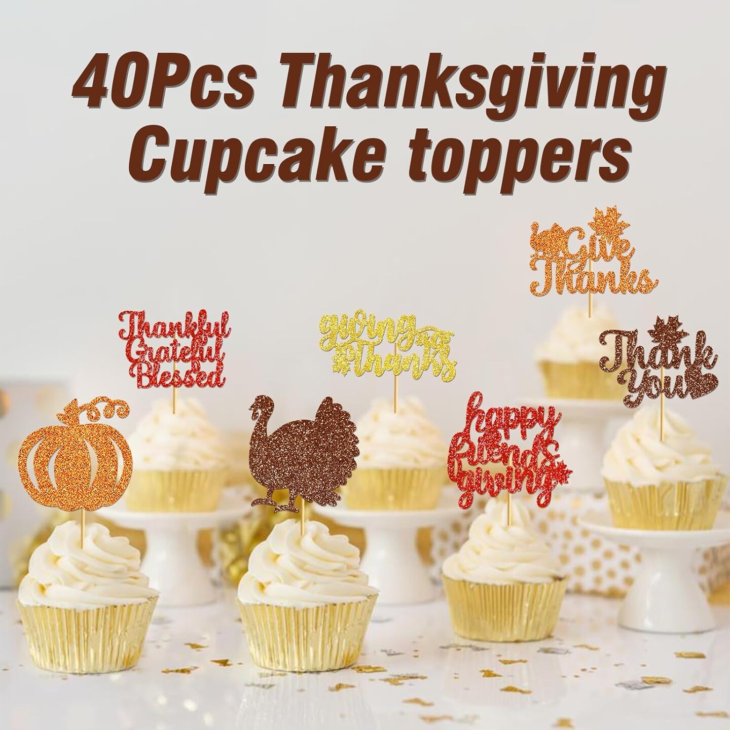 Happy Thanksgivings Cupcake Topper