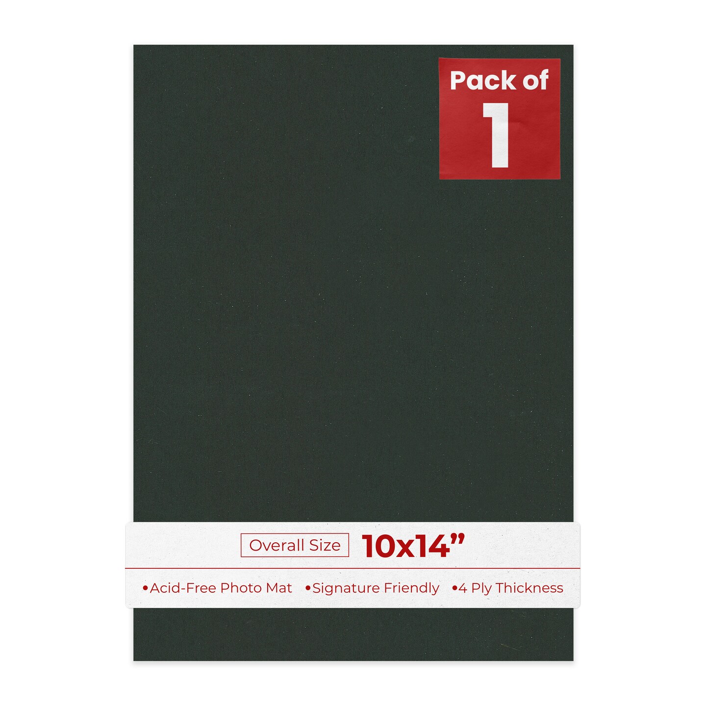 Textured Black 10x14 Uncut Mat Board - Blank Sheets, No Opening