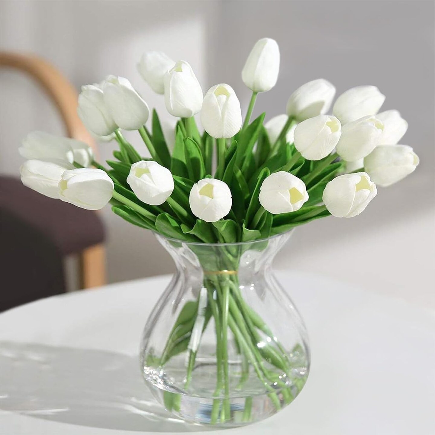 20 Pcs Artificial Tulips – Real Touch PU Faux Flowers for Spring, Easter, Weddings & Home Table Decor