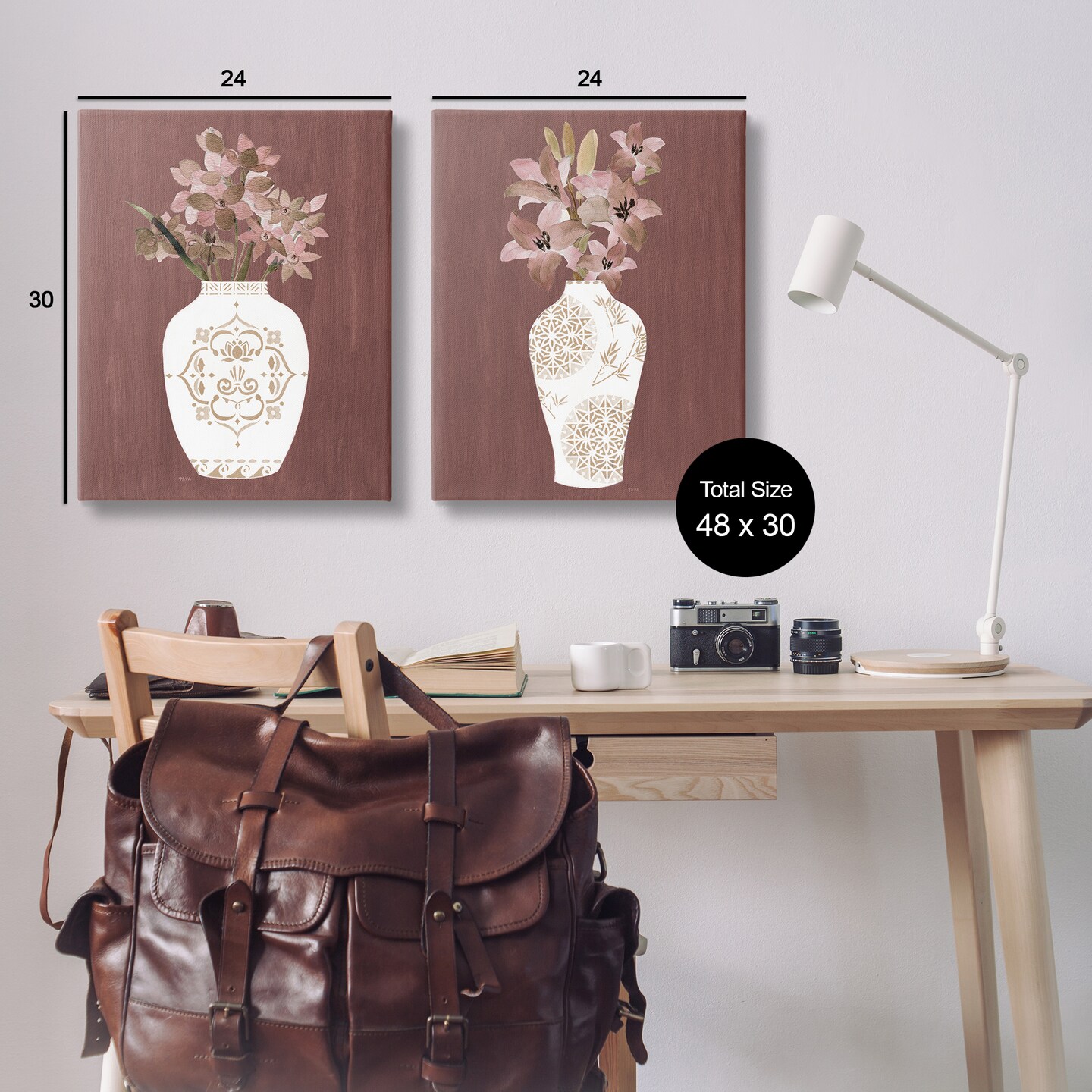 Stupell Industries Rustic Boho Bouquets 2pc Canvas Wall Art Set Design by Janet Tava