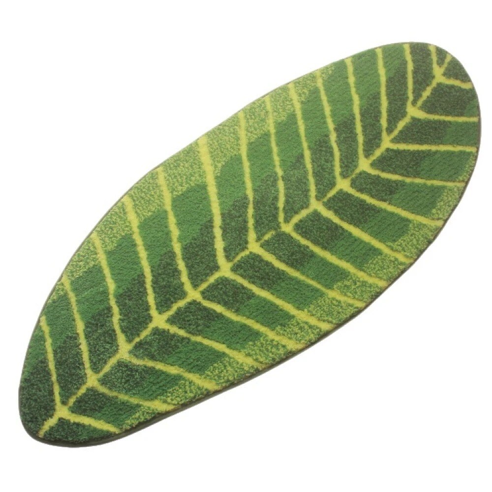 Green Leaf Bath Mat Non Slip Absorbent Plush Shower Floor Rugs
