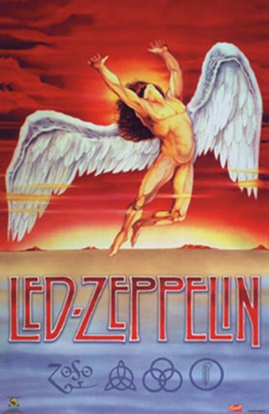 希少 90sビンテージ ベルベットポスター『SWAN SONG』 ツェッペリンB Led Zeppelin - Swan Song Poster Print, Color: Multicolor, Size