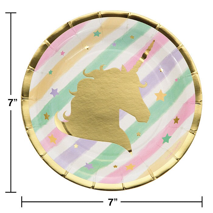 Sparkle Unicorn Paper Dessert Plates (8/Pkg)