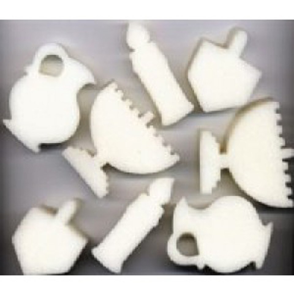Chanukah Sponges, 10/Pack – Holiday Foam Shapes for Jewish Crafts, Classroom Art & Holiday Projects