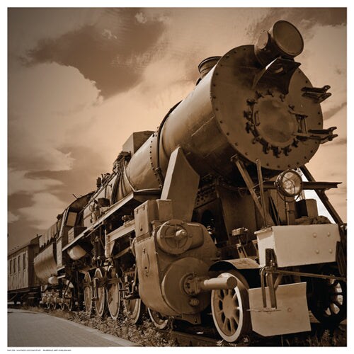 Vintage Locomotive by Anon Wall Art D&#xE9;cor 12 1/2 x 12 1/2 Art Print