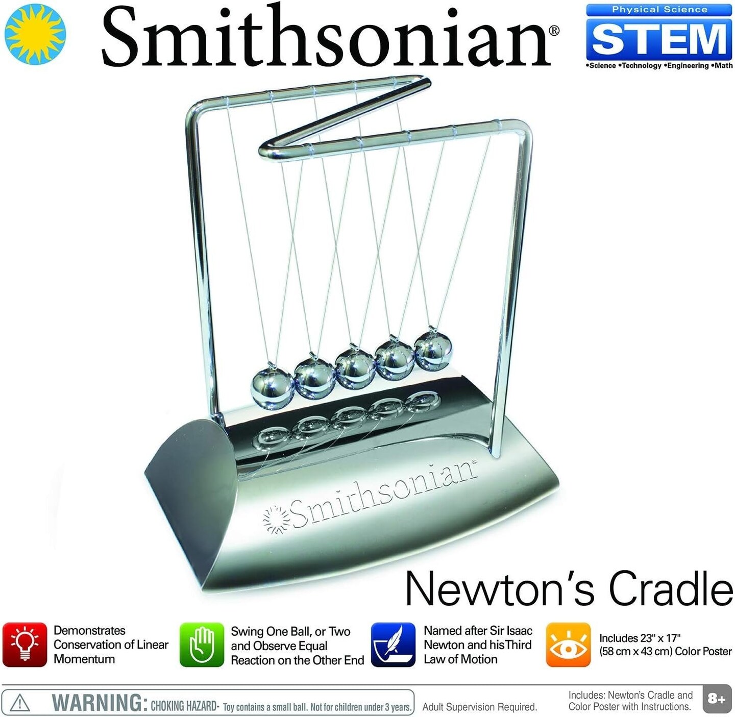 Smithsonian Science Activities, Newtons Cradle,96 months to 216 months Gray