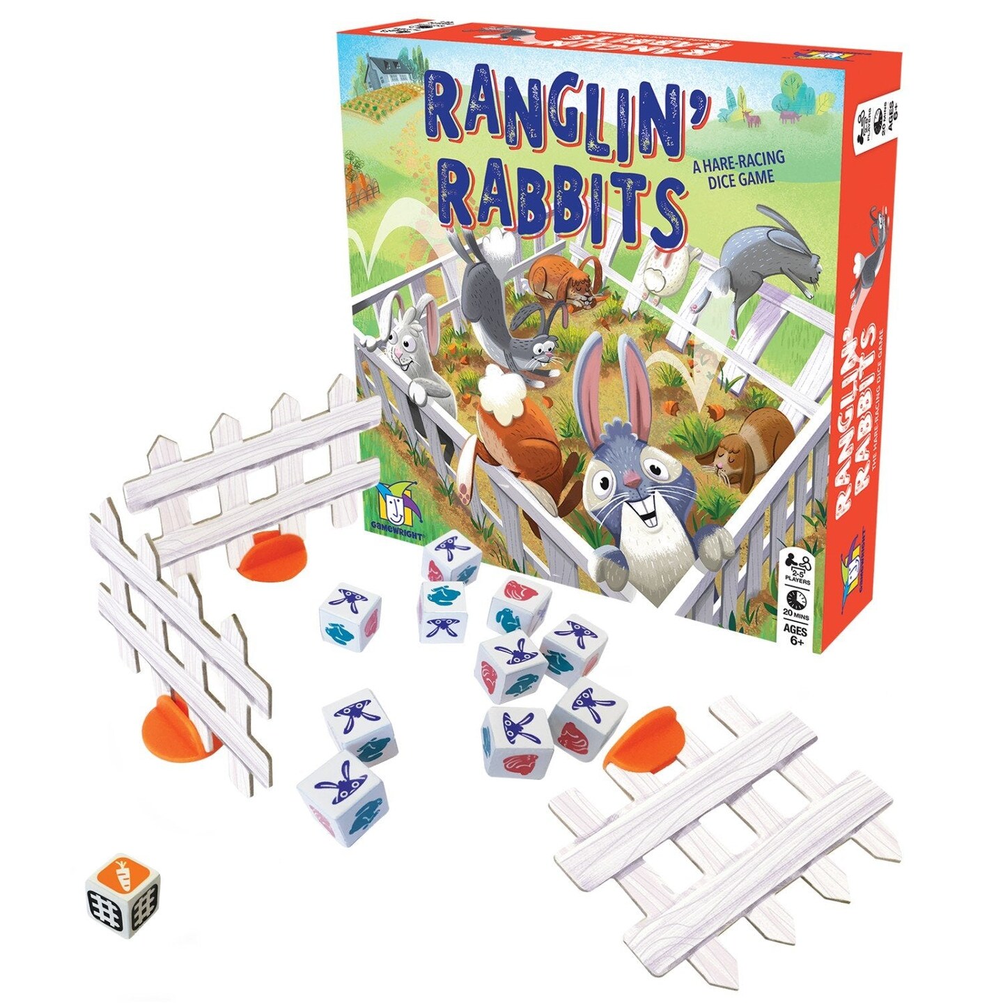 Gamewright Ranglin' Rabbits - The Cooperative Hare-Racing Dice Game, 2-5 Players Ages 6+