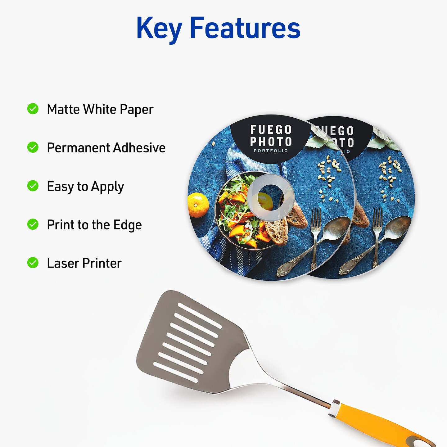 Avery Printable CD Labels, Matte White, Permanent Adhesive, Laser Printable, 40 Blank CD & 80 Blank Spine Stickers (5692)