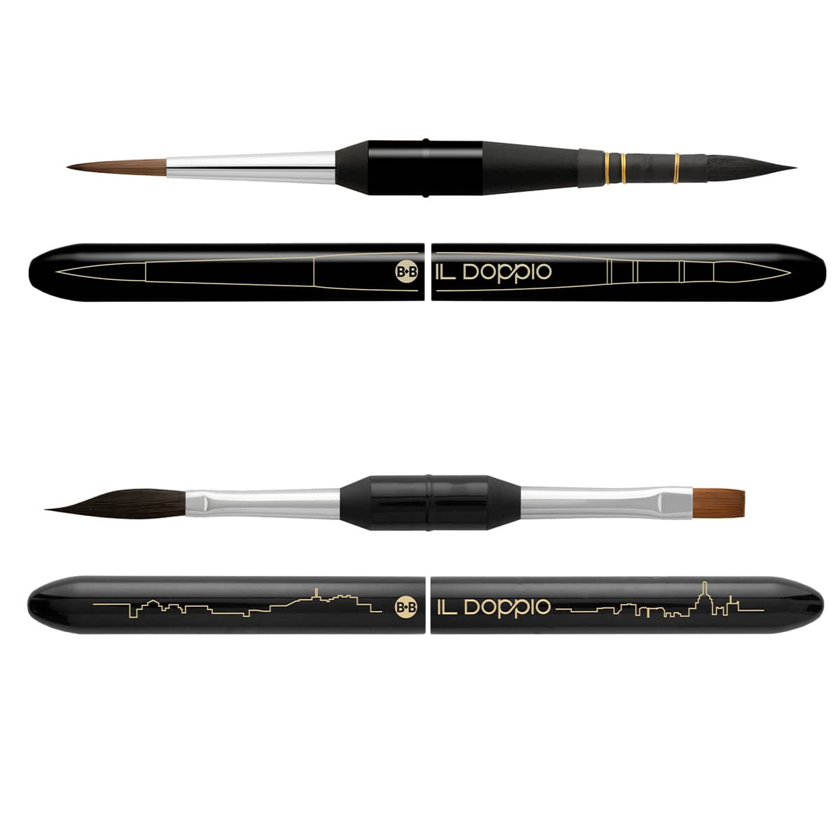 Borciani e Bonazzi Il Doppio Double-Sided 2-in-1 Brush Travel Set