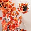 Artificial Fall Hanging Vine – Faux Orange Pothos Plant in Black Pot for Indoor & Outdoor Autumn Decor, Thanksgiving, Kitchen, Bathroom, Wall, Room, Porch (39-Inch Cascading Vine)