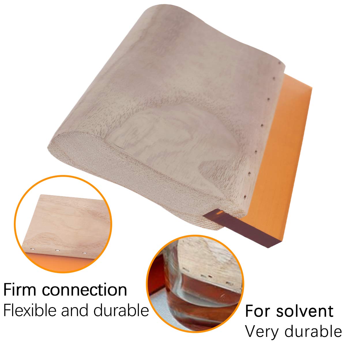 Screen Printing Squeegee for Screen Print Ink Scraper, 75 Durometer Wooden 9.4 inch