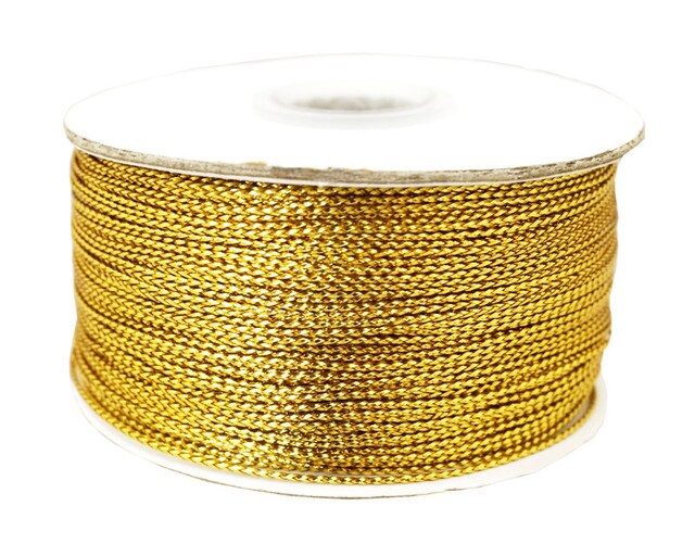 1/16&#x22; x 144 Yards Gold Metallic Tinsel Cord Rope Pack of 5 Rolls