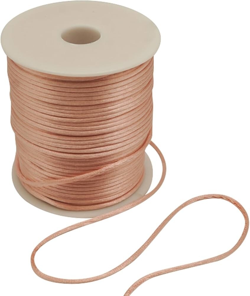 2mm wide x 100 yards Blush Rattail Cord Trims Pack of 5 Spools