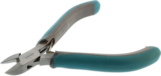 The Beadsmith Simply Modern Half Round/Half Flat Nose Pliers, with polished steel head, comfortable contoured grip handles and double-leaf springs, tool for jewelry making
