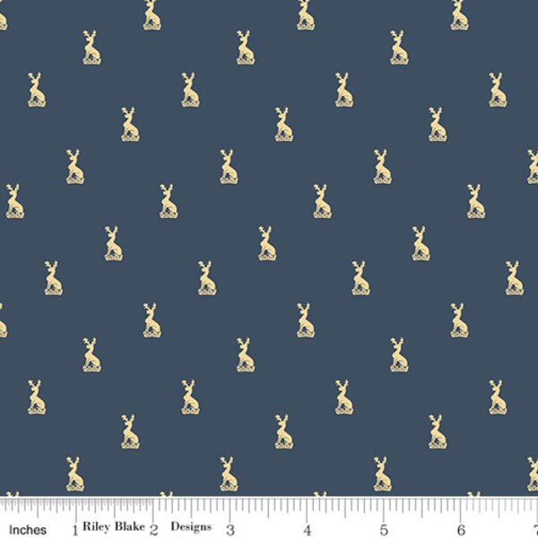 Austen Family Crest in Navy (c16532-navy) | Emma | Riley Blake Designs | Riley Blake