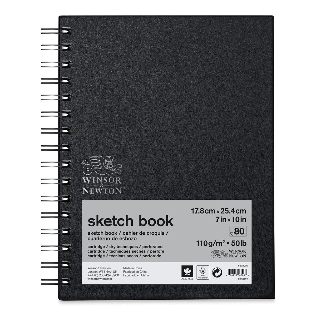 Winsor & Newton Spiral Sketchbook - 10" x 7"